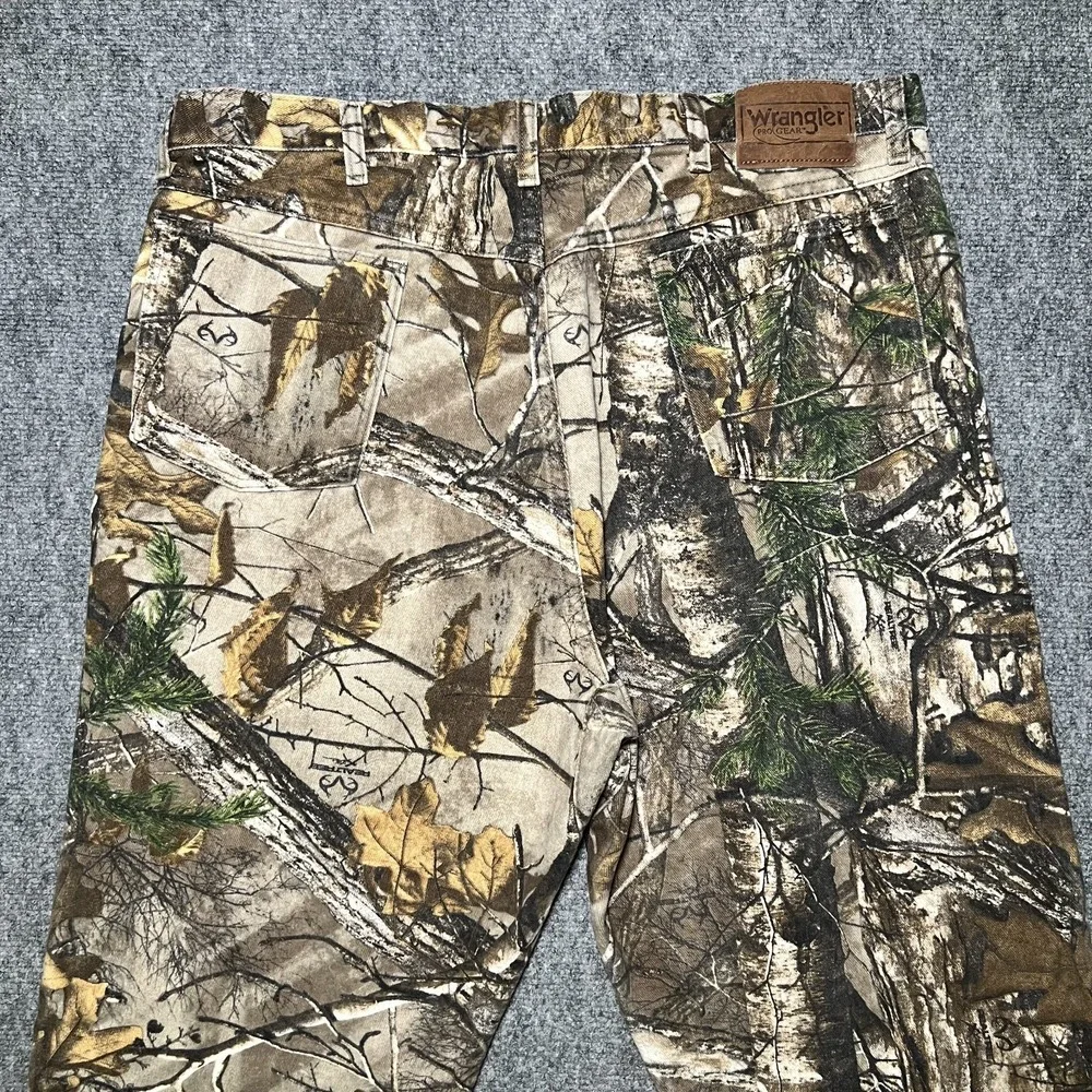 Wrangler Pro Grear‎ Brush Guard Realtree Canvas Camo Hunting Jeans Men 40x34